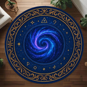 Galaxy Portal Circle Rug, Round Spell Rug, Celestial Magic Circle Mat, Witchy Galaxy Decor, Washable Mystical Rug, Cosmic Round Area Rug