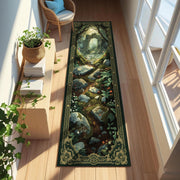 Enchanted Forest Runner Rug, Mossy Stone Path and Nature Detailed Carpet for Hallway
