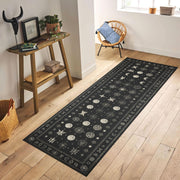 Celestial Witchy Runner Rug, Moon Phase Alchemy Rug, Gothic Zodiac Hallway Carpet, Astrological Magic Decor, Dark Mystical Spell Rug