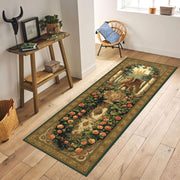 Royal Griffin Garden Runner Rug, Mythical Fantasy Rug, Baroque Tapestry Rug, Castle Decor Hallway Mat, Enchanted Lion Eagle Rug