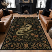 Medieval Tapestry Dragon Rug: Majestic Dragon Room Decor for Medieval Gothic Room, Epic Carpet For Fantasy Rooms, Gothic Castle or RPG Decor