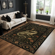Medieval Tapestry Dragon Rug: Majestic Dragon Room Decor for Medieval Gothic Room, Epic Carpet For Fantasy Rooms, Gothic Castle or RPG Decor