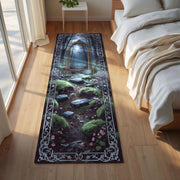 Fantasy Mirror Runner, Portal Forest Runner, Hollow Glade Tapestry Rug, Enchanted Reflection Decor, Witchcore Hallway Rug, Gothic Mirror Mat