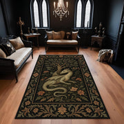 Medieval Tapestry Dragon Rug: Majestic Dragon Room Decor for Medieval Gothic Room, Epic Carpet For Fantasy Rooms, Gothic Castle or RPG Decor
