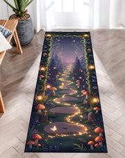 Fairy Forest Runner Rug, Whimsical Glowing Pathway Rug, Fairycore Kids Room Decor, Enchanted Mushroom Carpet, Magical Woodland Hallway Rug
