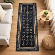 Viking Rune Runner Rug, Nordic Symbol Carpet, Norse Pagan Hallway Rug, Dark Scandinavian Decor Rug, Mysterious Rune Pathway Rug