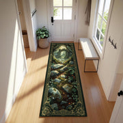 Enchanted Forest Runner Rug, Mossy Stone Path and Nature Detailed Carpet for Hallway