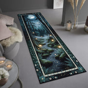 Enchanted Forest Runner Rug, Moonlight Fairy Path Rug, Mystical Woodland Hallway Rug, Fantasy Decor, Whimsical Night Scene Carpet