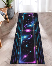 Galaxy Neon Runner Rug, Celestial Space Rug, Sci-Fi Hallway Rug, Outer Space Gamer Room Decor, Astral Universe Carpet, Cosmic Tech Rug