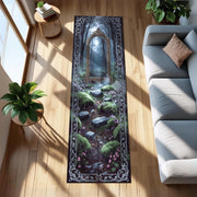 Fantasy Mirror Runner, Portal Forest Runner, Hollow Glade Tapestry Rug, Enchanted Reflection Decor, Witchcore Hallway Rug, Gothic Mirror Mat