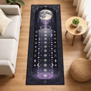 Witchy Moon Phase Runner Rug, Gothic Aesthetic Hallway Rug, Celestial Dark Academia Decor, Mystical Witch Runner Rug, Mystical Runner Carpet