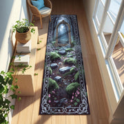 Fantasy Mirror Runner, Portal Forest Runner, Hollow Glade Tapestry Rug, Enchanted Reflection Decor, Witchcore Hallway Rug, Gothic Mirror Mat