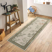 Bamboo Leaf Runner Rug, Japandi Minimalist Hallway Rug, Zen Nature-Inspired Carpet, Calming Neutral Floor Decor, Botanical Bamboo Area Rug