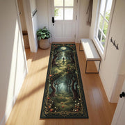 Moonlit Orchard Runner Rug, Fantasy Apple Tree Runner, Witchcore Forest Path Rug, Enchanted Garden Hallway Mat, Magical Fruit Altar Rug