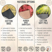 Vintage Floral Area Rug Black Gold – Baroque Border Chrysanthemum Peony Carpet, Washable Non Slip Oriental Style for Living Room Bedroom