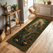 Fairytale Castle Runner Rug for Hallway, Medieval Castlecore Carpet, Enchanted Forest Toadstool Path, Vintage Cottagecore Storybook Decor