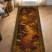 Enchanted Library Runner Rug for Hallway – Fantasy Tree Arch Book Nook Carpet, Cozy Cottagecore Bookish Decor, Vintage Boho Aesthetic