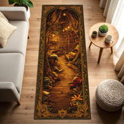 Enchanted Library Runner Rug for Hallway – Fantasy Tree Arch Book Nook Carpet, Cozy Cottagecore Bookish Decor, Vintage Boho Aesthetic