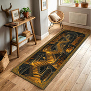 Fantasy Library Staircase Long Runner Rug, Dark Academia Hallway Carpet, Gothic Bookshop Decor, Candlelit Wizard Tower Mat, Entryway Gift