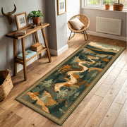 Mountain Trail Runner Rug, Scenic Forest Landscape Hallway Carpet, Vintage Nature Path Rug, Autumn Cabin Entryway Decor, Long Runner